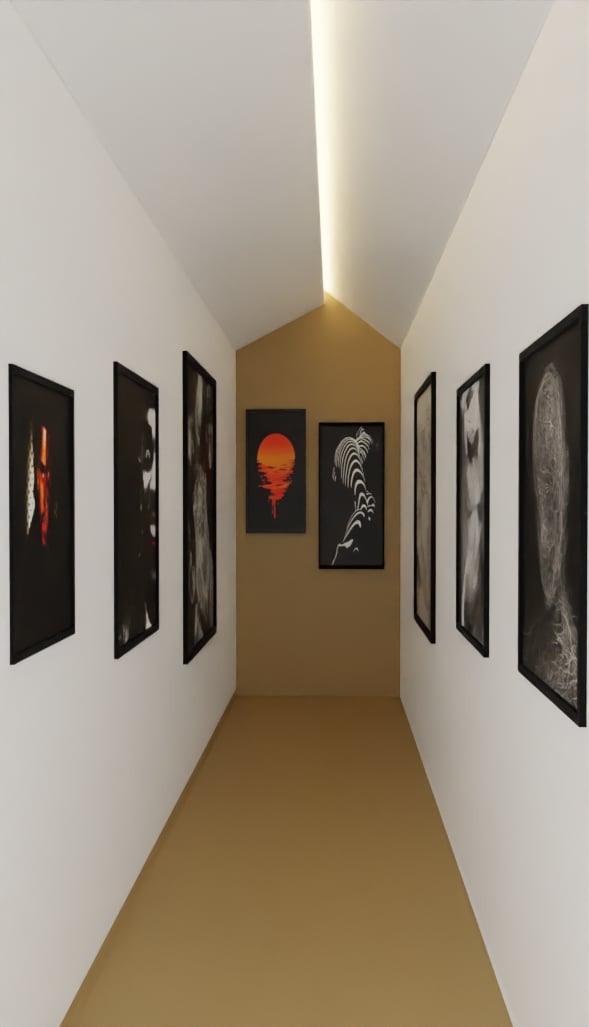 Rendered gallery interior